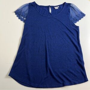 Twik Royal Blue Lace Sleeve Blouse